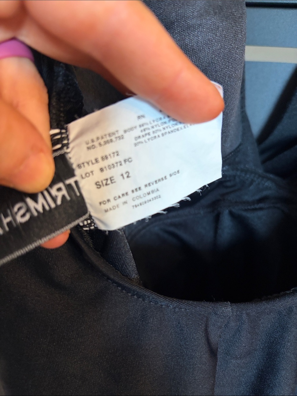 Trimshaper Black Twist-Front One-Piece Swimsuit - Picture 4 of 6